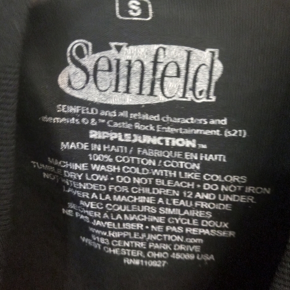 Seinfeld The Kramer TV Show T Shirt Black Unisex - Picture 4 of 4